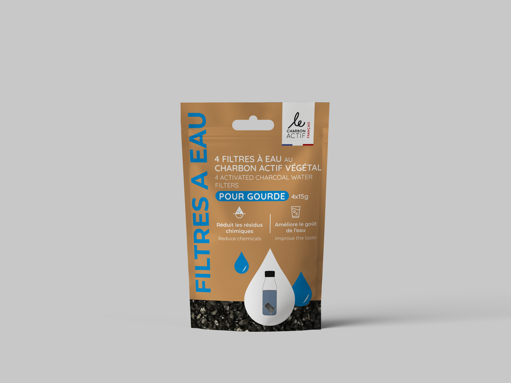Lot de 2 filtres à gourde nomades au charbon végétal actif